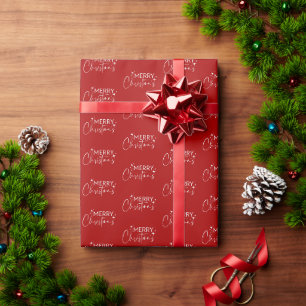 Red Merry Christmas Wrapping Paper Geschenkpapier