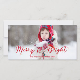 Red Merry et Bright   Carte photo de vacances mode