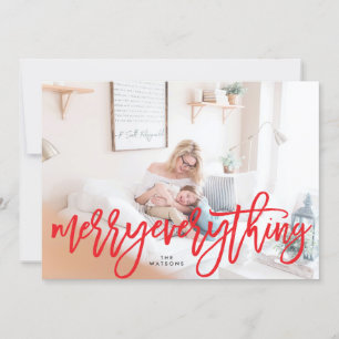 Red Merry Everything Carte photo de vacances
