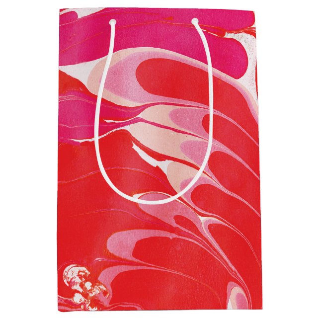 Red Merry Marble Mittlere Geschenktüte (Vorderseite)