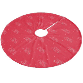 Red Merry und Bright Typografy Fleece Weihnachtsbaumdecke