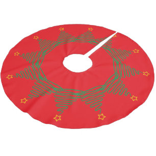 Red Merry Weihnachten Holly Xmas Baum nahtlose Ges Polyester Weihnachtsbaumdecke