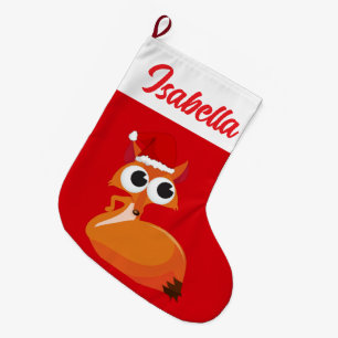 Red Merry Weihnachts Eichhörnchen Weihnachtsmannmü Großer Weihnachtsstrumpf