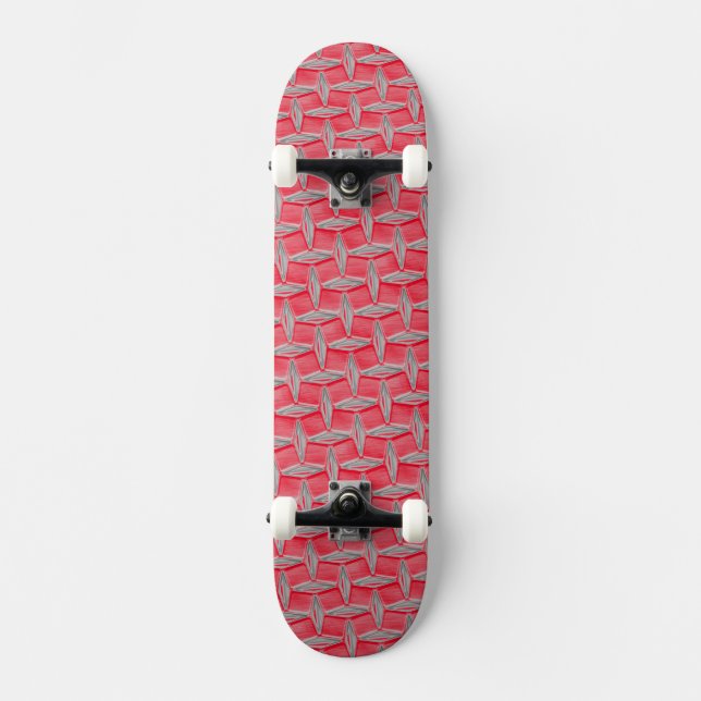 Red Metal Design Skateboard (Vorderseite)