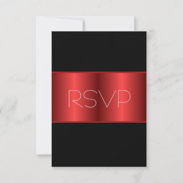 Red Metallic Black UAWG RSVP Karte (Vorderseite)