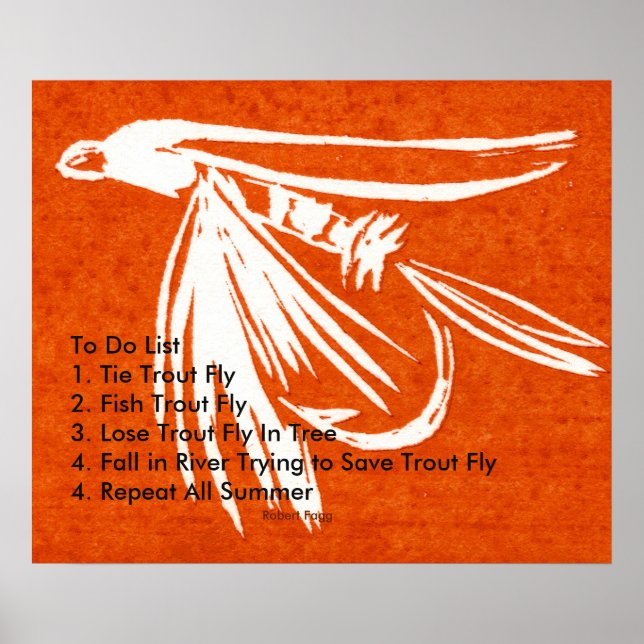 "Red Midge - Foreut Fly To Do List" Poster (Vorne)