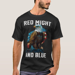 Red Might and Blue USA Flag American Patriotism Pa T-Shirt