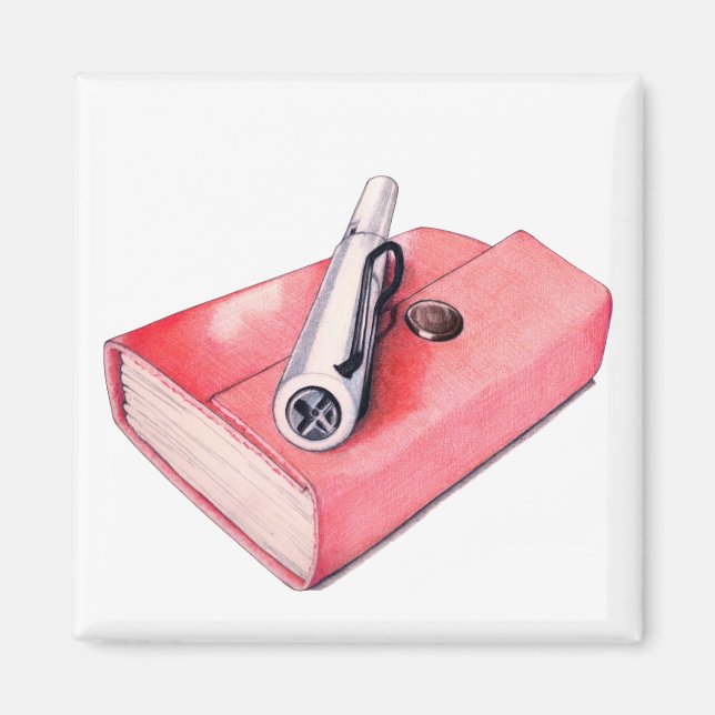 Red Mini Sketchbook Magnet (Vorne)