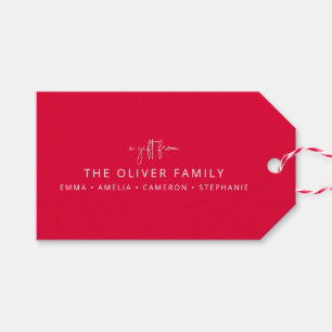 Red Minimal Personalisiert ein Geschenk aus Famili Geschenkanhänger