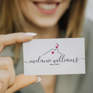 Red Minimal Realtor Visitenkarte