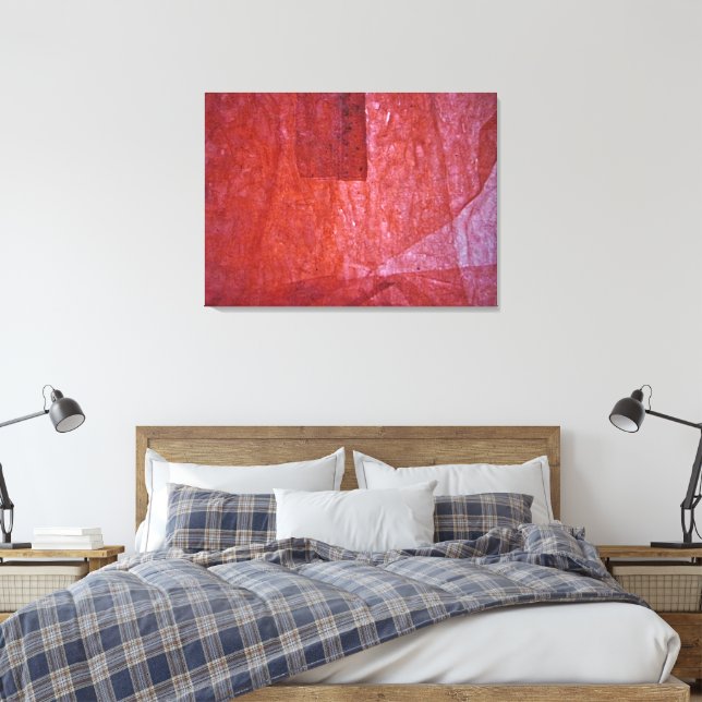 Red minimalism Stretched Canvas Print,Ordinary red Leinwanddruck (Insitu (Schlafzimmer))