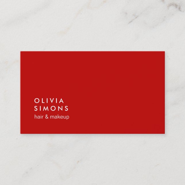 Red Minimalist Business Cards Visitenkarte (Vorderseite)