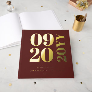 Red Minimalistische Bold Type Wedding Gästebuch
