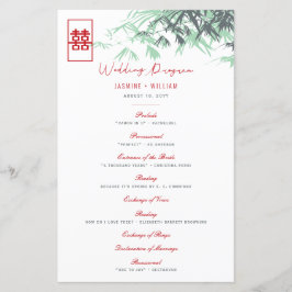 Red/Mint Bamboo Verlasse chinesisches Hochzeitspro