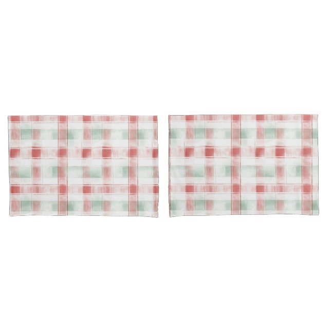 Red Mint Peppermint Mocha Plaid Stripes Christmas Kissenbezug (Vorderseite-Set)