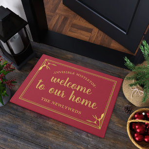 Red Mistletoe Willkommen auf unserer Zuhause Doorm Fußmatte