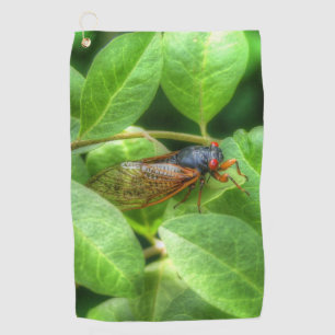 Red Mit Augen Cicada Golfhandtuch