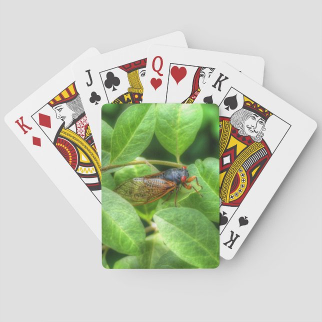 Red Mit Augen Cicada Spielkarten (Rückseite)