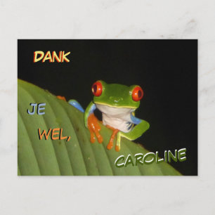 Red Mit Augen Gaudy Night Frog Danke Postcard Postkarte
