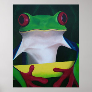 Red Mit Augen Tree Frog Poster