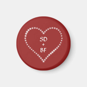 Red Mit Monogramm Heart Magnet