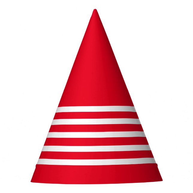 Red mit White Stripes Clown Party Hut Partyhütchen (Vorderseite)
