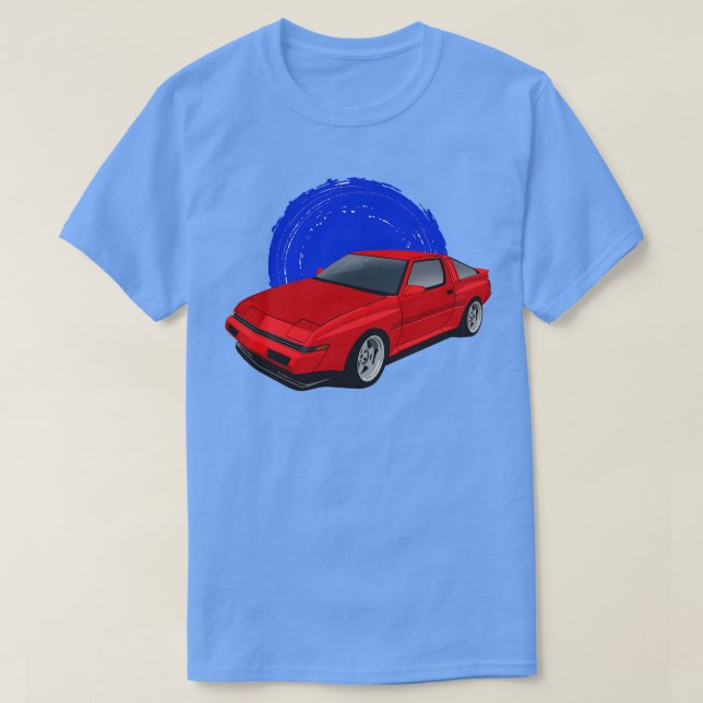 Red Mitsubishi Starion Turbo 19821990 T-Shirt (Design vorne)