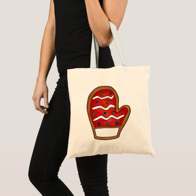 Red Mitten Mattiert Zucker Cookie Weihnachtsfeiert Tragetasche (Vorderseite (Produkt))