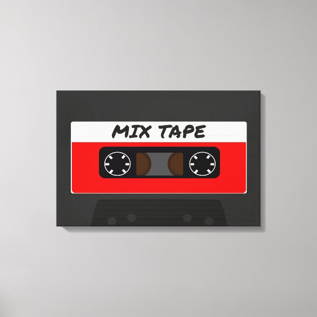 Red Mix Tape - 80er und 90er Retro Inspiriert Gesc Leinwanddruck (Vorderseite)