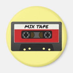 Red Mix Tape - 80er und 90er Retro Inspiriert Gesc Magnet