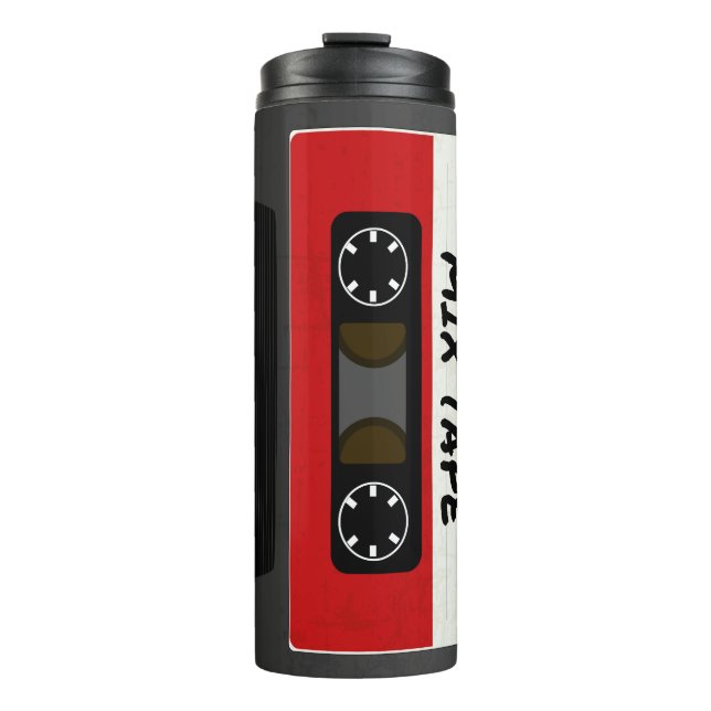 Red Mix Tape - 80er und 90er Retro Inspiriert Gesc Thermosbecher (Vorderseite)