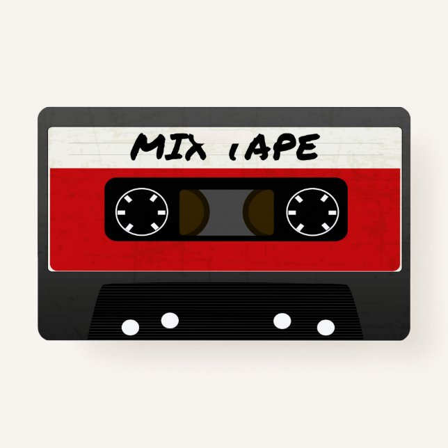 Red Mix Tape - 80er und 90s Retro  Geschenk Ausweis (Vorderseite)