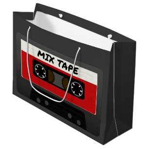Red Mix Tape - 80er und 90s Retro  Geschenk Große Geschenktüte