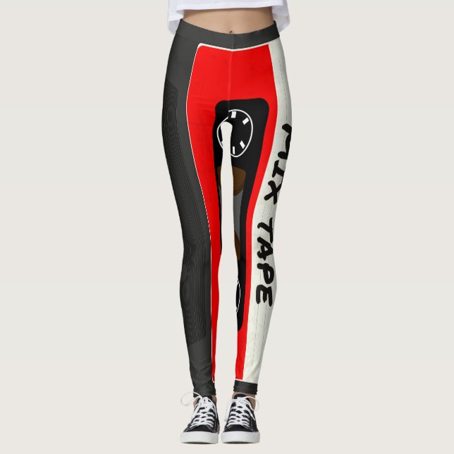 Red Mix Tape - 80er und 90s Retro  Geschenk Leggings (Vorderseite)