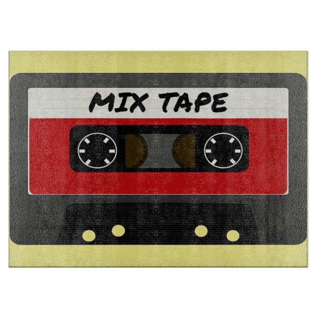 Red Mix Tape - 80er und 90s Retro  Geschenk Schneidebrett (Vorderseite)