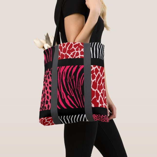 Red Mixed Animal Print Tasche (Von Nahem)