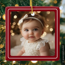 Red Modern Baby Foto Minimalistisches Weihnachtsfe