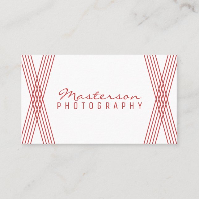 Red Modern Deko Business Card Visitenkarte (Vorderseite)