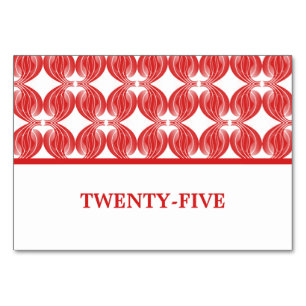 Red Modern Deko Table Card Tischnummer