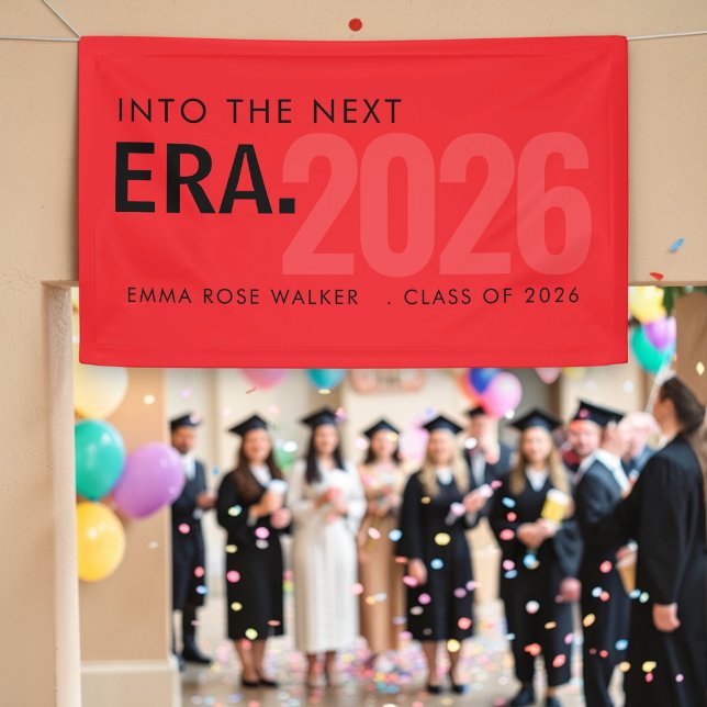 Red Modern Era Class of 2026 Graduation Banner (Von Creator hochgeladen)