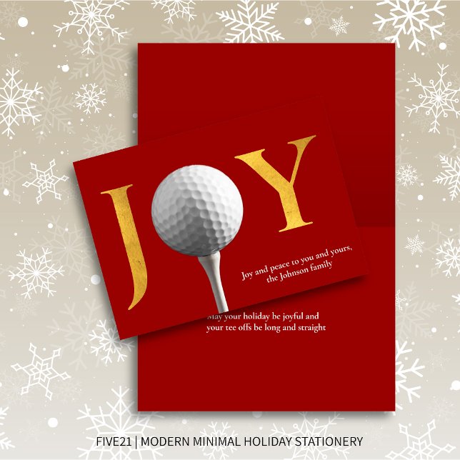 Red Modern Golf Joy & Peace Falten Weihnachten (Von Creator hochgeladen)