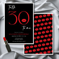 Red Modern Minimal Lips sprechen 30 Geburtstag
