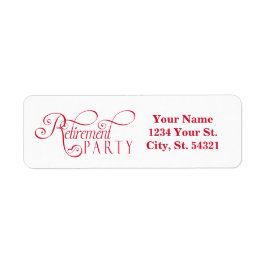 Red, Modern Retirement Address Labels