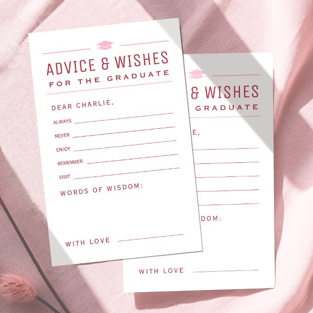 Red Modern Typografy Graduate Beratung & Wünsche (Red Modern Typography Graduate advice & wishes)