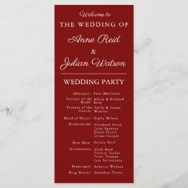Red Modern  Wedding Timeline and Party QR Code Programm