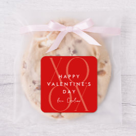 Red Modern XOXO Valentinstag Quadratischer Aufkleber