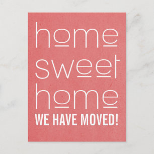 Red Modern Zuhause Sweet Zuhause Postcard Ankündigungspostkarte