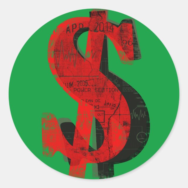 Red Money Runder Aufkleber (Vorderseite)