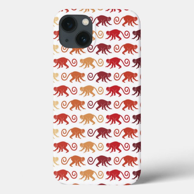 Red Monkeys Pattern Case-Mate iPhone Hülle (Rückseite)