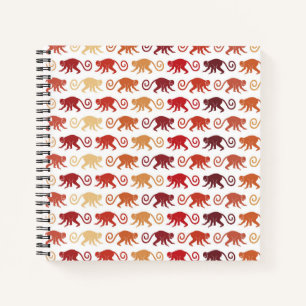 Red Monkeys Pattern Notizbuch